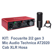 Trả góp 0%KIT thu âm Focusrite Scarlett 2i2 gen 3 Mic Audio-Technica