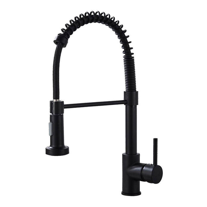 Kitchen Hot and Cold Water Faucet Rotatable Mixed Water SpringFaucet