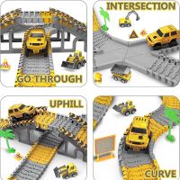 333ชิ้นรางสร้างสำหรับแข่งขันของเล่นเด็กผู้ชายรถวิศวกรรมและชุดของเล่นยืดหยุ่นสร้างของขวัญบนท้องถนนสำหรับเด็กเล็กเด็กผู้หญิง