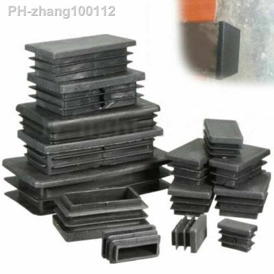 4Pcs Black Plastic Blanking End Caps Rectangular Pipe Tube Cap Insert Plugs Bung For Furniture Tables Chairs Foot Pads Protector