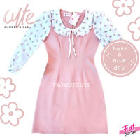 Sweet pink Chubby Dress เดรสสาวอวบงานน่ารักมาก ใส่เข้าทรง งานน่ารักมากๆค่ะ รหัสfernflower