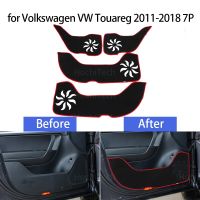 ฝาปิด Se Edge สำหรับพรมสำหรับป้องกันประตูรถยนต์สำหรับ Volkswagen VW Touareg 2011-18สติกเกอร์แผ่นป้องกันการเตะประตูรถยนต์เครื่องประดับ