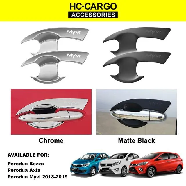 ïº´ Perodua Myvi 2018 2021 Bezza Axia Door Handle Inner Bowl Cover Trim Chrome Matt Black 4pcs Set Accessories Doo Lazada