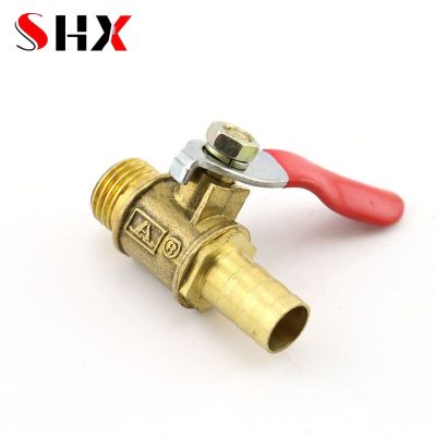 Brass Barbed ball valve 4 12 Hose Barb 1/8 39; 39; 1/2 39; 39; 1/4 39; 39; Male Thread Connector Joint Copper Pipe Fitting Coupler Adapter