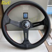 JDM Leather Steering Wheels ND Universal 14inch Deep Dish Racing Gaming Steering Wheel Car Accessories Furniture Protectors  Replacement Parts