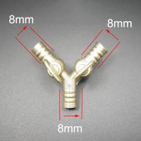 8mm Hose Barb Y Type Brass Barbed Tube Pipe Fitting Coupler Connector Adapter With Valve For Fuel Gas Water