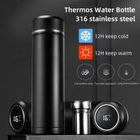 Spot goods500ML Thermos Bottle With Temperature Display 316 Stainless Steel Thermal Cup Car Insulated Flask Tumbler Thermos For Water Tea