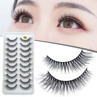 10 Pairs False Eyelash Faux 3D Lashes Dramatic Long Natural Lashes