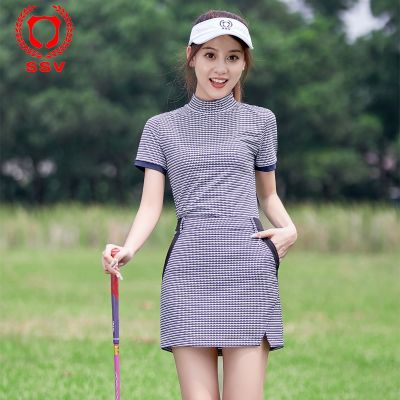 Titleist Taylormadeapsarmazurewayuniqlo ญี่ปุ่นเกาหลีใต้กางเกงเล่นกอล์ฟใหม่ชุดสูทผู้หญิงเสื้อตัวบนใส่ไปสนามกอล์ฟแขนสั้นบอลกระโปรงสั้นกีฬาระบายอากาศได้ดีพิมพ์ลายเหงื่อฤดูร้อน