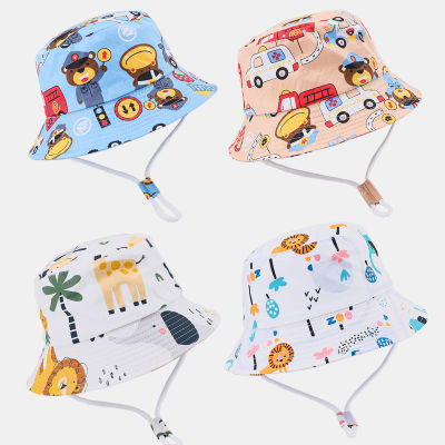 [hot]2023 New Fashion Summer Kids Bucket Hat Bob Toddler Baby Cartoon Print UV Protection Fishing Cap