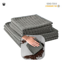 Premium Microfiber Kitchen Cleaning Towels Thick Dish Rags Waffle Weave Washcloths Dish Cloths Ultra Absorbent Odor Free 4 Pack