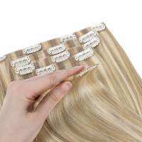 Seamless Clip In Hair Extensions Human Hair Invisible PU Tape In Remy Hair Extensions Ombre Blonde Color Skin Weft  7Pcs 150g Wig  Hair Extensions  Pa