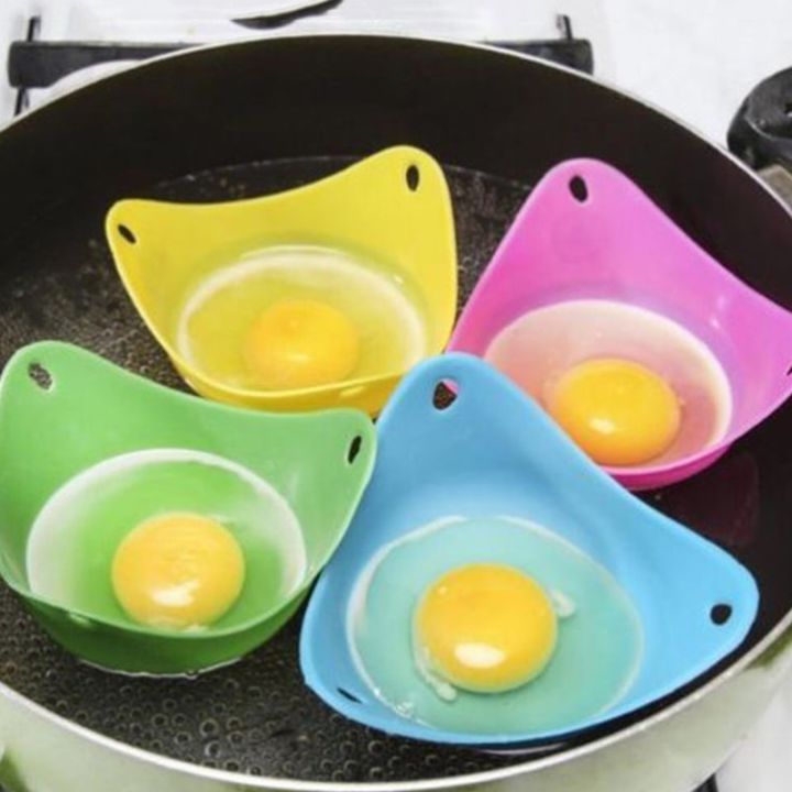 หม้อต้มแหวนชามแม่พิมพ์ไข่เครื่องต้มไข่ฉนวนกันความร้อนสูงที่ต้มไข่ซิลิโคน1-2ชิ้นเครื่องมือทำอาหารครัว