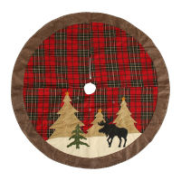 JIEME Christmas Decorations Plaid Cloth Stick Cloth Tree Skirt Christmas Tree Mat Small Tree Ornament Apron