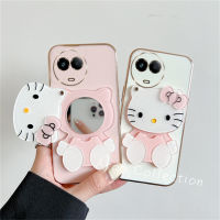 Phone Case เคส Realme11 4G 5G Realme C51 Realme 11 NFC ลดกระหน่ำฝาครอบป้องกันเลนส์สีลูกอมพร้อม Hellokitty กระจกแต่งหน้า2023