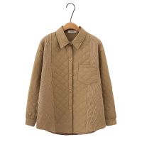 Big Size Womens XL-4XL Turn Down Collar Black Khaki Autumn New Jackets Oversized Button Up Patchwork Female Outerwear with Pockets