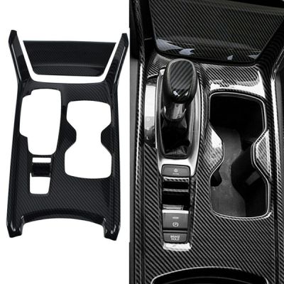Car Carbon Fiber Center Console Gear Shift Panel Water Cup Holder Cover Trim Stickers for Honda Accord 2018-2022