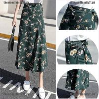 COD DSFERTGERRYYY 【TF11 COD】Women Summer Casual Boho Beach Chiffon Skirt High Waist Long Floral Wrap Skirt