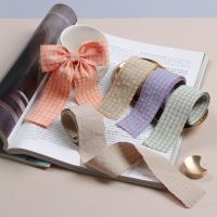 【hot】！ 5 yards Colorful lattice satin ribbon for Bow-knot Bouquet Wrapping Curtain Clothing Decoration Accessories