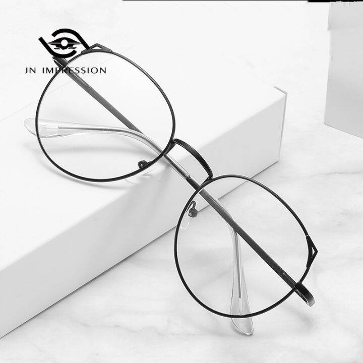 JN IMPRESSION Cat Ear Glasses Frame Female Antiblue Light Flat Mirror