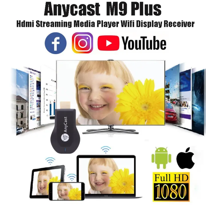 Mirascreen Anycast M9 Plus Wifi Wireless Display Dongle Airplay Mirroring HDMI TV DLNA Display