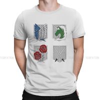 Iconic 4 Newest Tshirts Attack On Titan Anime Men Graphic Pure Cotton Tops T Shirt O Neck