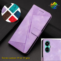 เคสหนังฝาพับสำหรับ Tecno Tecno Camon 19 Pro 19PRO Camon19เป็นเส้นนูนเคสโทรศัพท์ใส่การ์ด Lite เคสหนังโทรศัพท์มือถือ