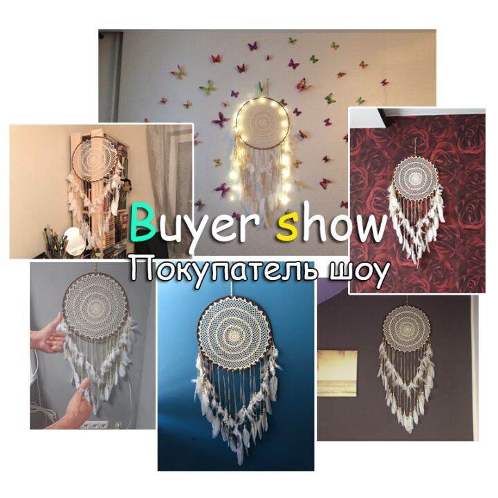 ที่ดักฝัน-ดักฝัน-แขวน-ของตกแต่งการตกแต่ง-diy-แบบนอร์ดิกบ้านเด็กผู้หญิง-สถานรับเลี้ยงเด็ก-ตาข่ายดักฝันตกแต่งเด็กห้องเด็ก