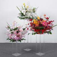 [COD] T wedding props transparent crystal square column stage welcome area window decoration geometric shelf acrylic flower