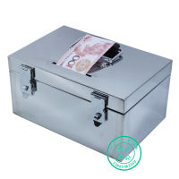 Stainless Steel Cash Box Toolbox 30 Ten Thousand Money Box Padlock Bill box Storage Box Tips: Luggage Mail