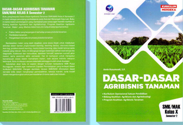 Dasar Dasar Agribisnis Tanaman Smkmak Kelas X Semester 2 Kurikulum Merdeka Lazada Indonesia 0991