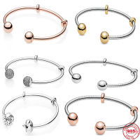 Charms 925 Sterling Solid Bracelet Sterling Silver Heart classic Open Bracelet For Women Fit Original Charm Beads Jewelry Gift