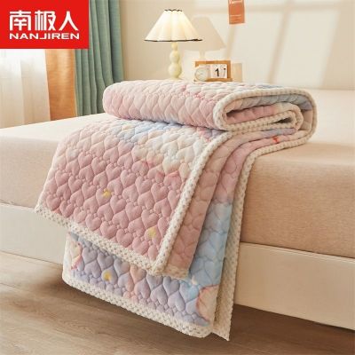 【Ready】🌈 Milk velvet mattress quilt bottom plus velvet bed sheet bed cover Simmons protection mat tatami non-deformable