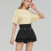 The spring of 2023 the new commuter tall waist diamond bow personality buds short skirts pants