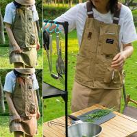 Multifunctional Apron Photo Vest with Pockets Adjustable Garden Apron Travel Vest for Fishing Hunting Hiking Climbing Traveling Photography elegantly