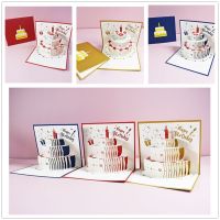 【COD&amp;Ready Stock】3D Pop Up Happy Birthday Greeting Cards Cake Postcards Invitations with Envelope