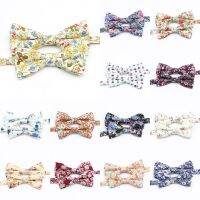 Cotton Floral Parent-Child Bowtie Set Bow Tie Necktie For Men Wedding Party Business Suits Gravata Pink Yellow Butterfly Cravats Nails Screws Fastener