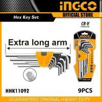 INGCO ประแจแอลหกเหลี่ยม ประแจหกเหลี่ยม 9 ชิ้น รุ่น HHK11092 ขนาด 1.5mm - 10.0mm