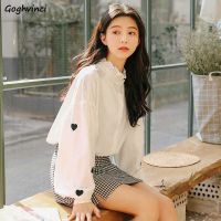 【Feb】 Shirts Women Sweet Aesthetic Designer Loose Shirt Womens Preppy Style Elegant Gentle Chic Ins Trendy Tops Fashion All match New