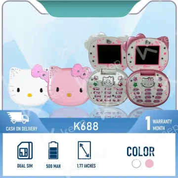 New Kawaii Sanrio Hello Kitty Flip Phone Cartoon Cute Children