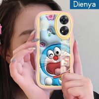 เคส Dienya สำหรับ OPPO Reno 8 T 5G Reno8 T A1 Pro ลายการ์ตูนดอกไม้3D ด้วยกันกระแทกแบบใสนิ่มลายคลื่นโดราเอมอนเคสมือถือเคสโปร่งใสลายกล้องถ่ายรูปฝาครอบป้องกันซิลิกาเจลที่สร้างสรรค์