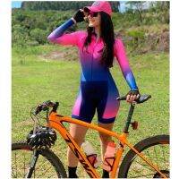 2023 Ms. Mountain Road Cycling Clothes Spring and Autumn Style Changeable Long Set Fleece Jumpsuit Slim Fit