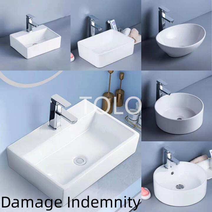 TOLO Lavatory Basins Ceramic Wash Basin Countertop Washbasin Household