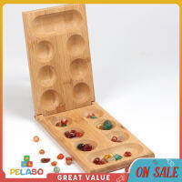 Pelaso ไม้พับคลาสสิกเกมกระดาน Mancala ด้วยหินที่มีสีสัน