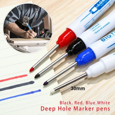 ยาว 30 มม.หัวเครื่องหมายกันน้ำการก่อสร้างถาวร Deep Hole MARKER ปากกาดินสอไม้ไม้ปากกาทำเครื่องหมายเครื่องมือ-Yrrey