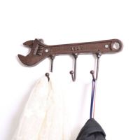 XHLXH Cast Iron Decorative Industrial Style for Garden Bar Store Spanner Shape Key Rack Hook Metal Hanger Home Decoration