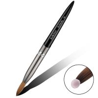 Aokitec Kolinsky Acrylic Nail Brush 1Pcs Black UV Gel Polish Nail Art Extension Builder Pen Drawing Brushes Modle 08-22