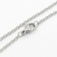 10pc Unisex 304 Stainless Steel Cable Chain Necklaces with Lobster Claw Clasps Stainless Steel Color 23.6 inch(60cm)