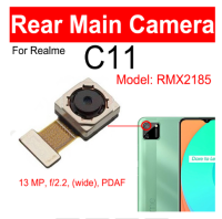 กล้องด้านหลังของแท้สำหรับ กล้องหลังRealme C11 2020 โมดูลกล้องหันหน้าหลักRMX2185ชิ้นงอสำหรับเปลี่ยนอะไหล่