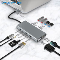 11 in 1 USB C 3.0 HUB Type C อะแดปเตอร์แล็ปท็อปเป็น 4K HDMI-Compatible VGA RJ45 Lan Ethernet SD/TF Card 87W PD Dock Station Splitter-Bajinde